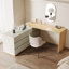 Table de meuble-lavabo extensible avec 6 tiroirs Berek
