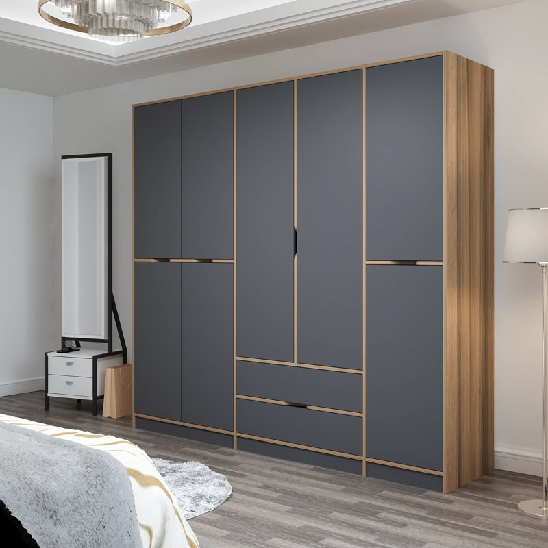 Elina Manufactured Wood Wardrobe, Grey