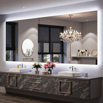 Miroir de salle de bain à DEL rétroéclairé sans cadre certifié Lunara UL