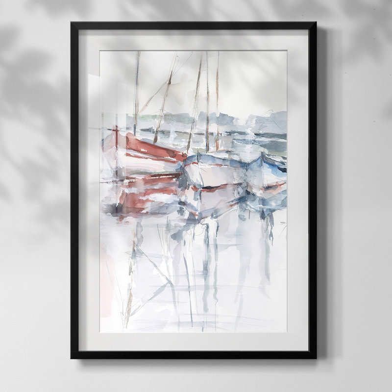 «Inkwell Intersect I», reproduction encadrée, Papier avec cadre noir, Blanc