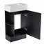 Meuble-lavabo de salle de bain en MDF durable avec lavabo, tablette à deux niveaux et orientation flexible pour un rangement et un style améliorés