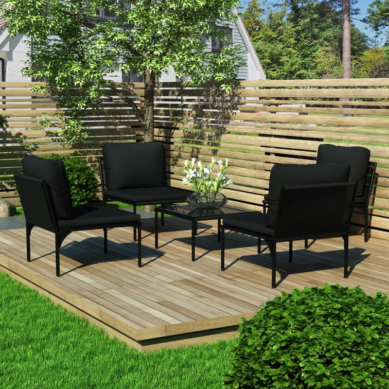Chaise longue avec coussins 5 pièces Clément