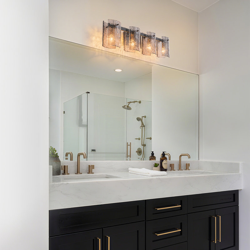 Beth Dimmable Modern Bathroom Vanity Light, 11.42" H x 33.46" W x 7.48" D, 4 Lights