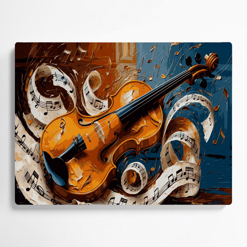 «Music Violin», art mural en métal noir, H 12 po x l 18 po