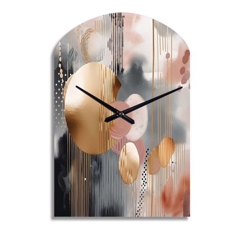 Horloge murale asymétrique rose, Moyenne