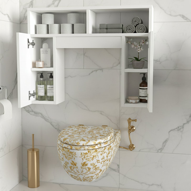Rangement mural sécuritaire au-dessus de la toilette