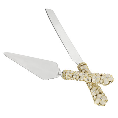 Dogwood 2 - Piece Stainless Steel Cake Serving Set