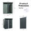Abri de rangement extérieur en métal 5 pi x 3 pi noir transparent-126006382
