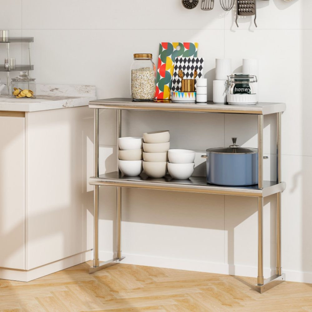 Prep & Savour 48 X 12 Inch Kitchen Stainless Steel Overshelf With ...