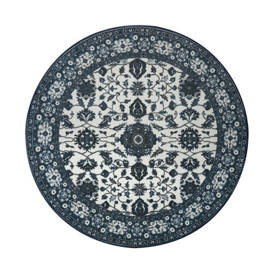 Ramage Blue Performance Flatweave Washable Oriental Indoor / Outdoor Rug