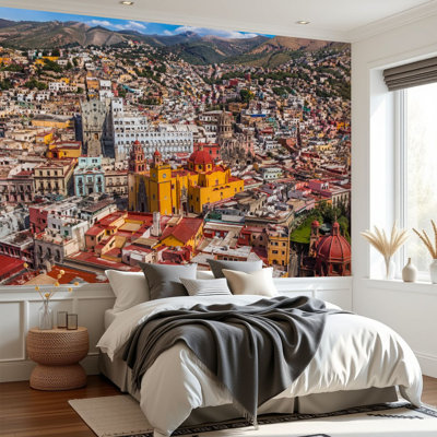 Wall Mural Peel and Stick Wallpaper Temple Companiia Our Lady Basilica Guanajuato Mexico Self-Adhesive Removable Contact Paper Wall Decor for Living Room Bedroom 69"H x 96"W