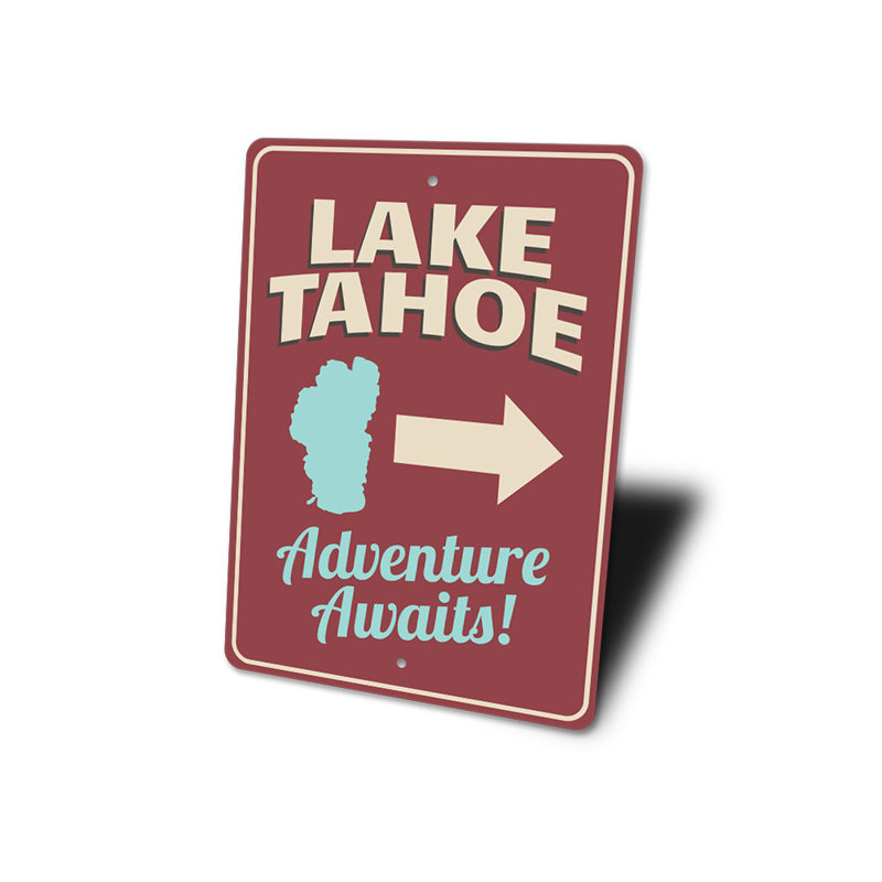 Plaque en aluminium Lake Tahoe Arrow, H 14 po x l 10 po x P 0,04 po