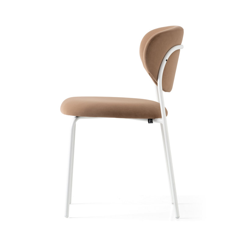 Cozy Upholstered Chair with Metal Frame, Forest Green, Matt Optic White