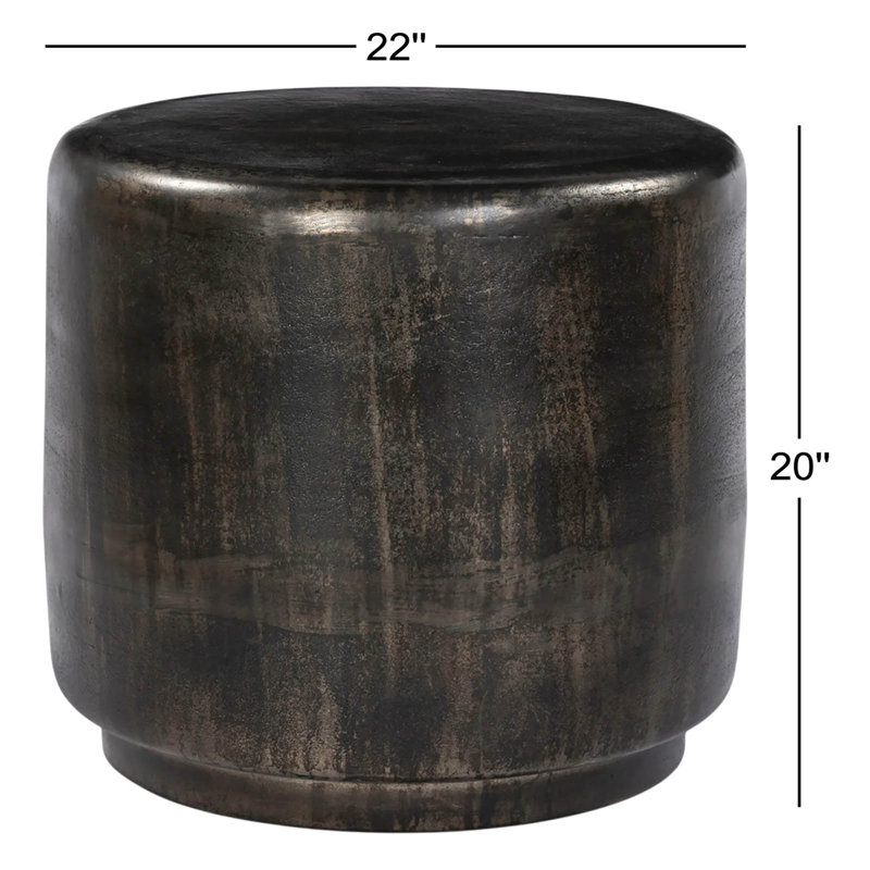 Venetia Outdoor End Table, Distressed Bronze
