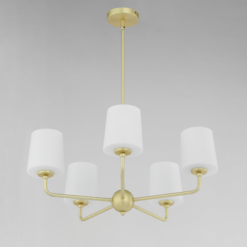 Areia 5 - Light Dimmable Classic / Traditional Chandelier, Satin Brass