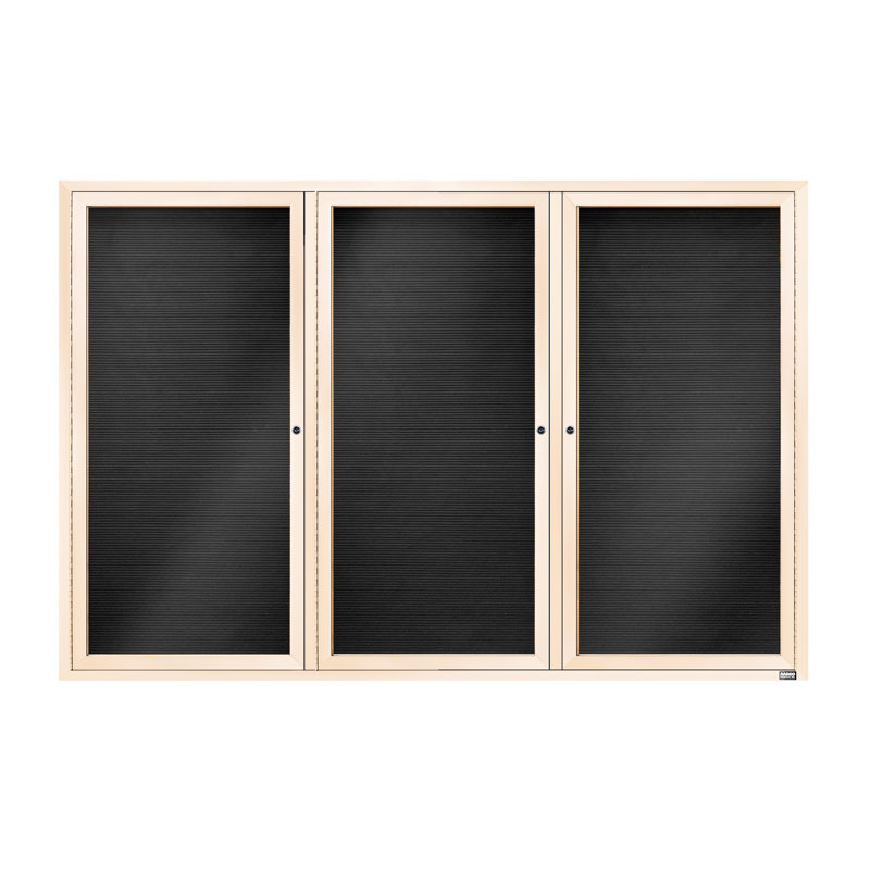 Tableau d'affichage mural fermé pour armoire d'annuaire, Ivoire thermolaqué, Trois, 48 po x 72 po