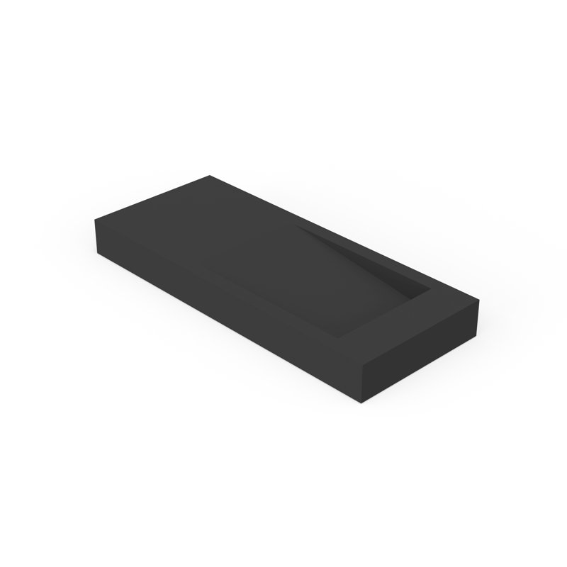 Badeloft 47.2" x 19.6" Rectangular Stone Resin Wall Mounted Bathroom Sink WT-05-B-MBLK in Matte Black