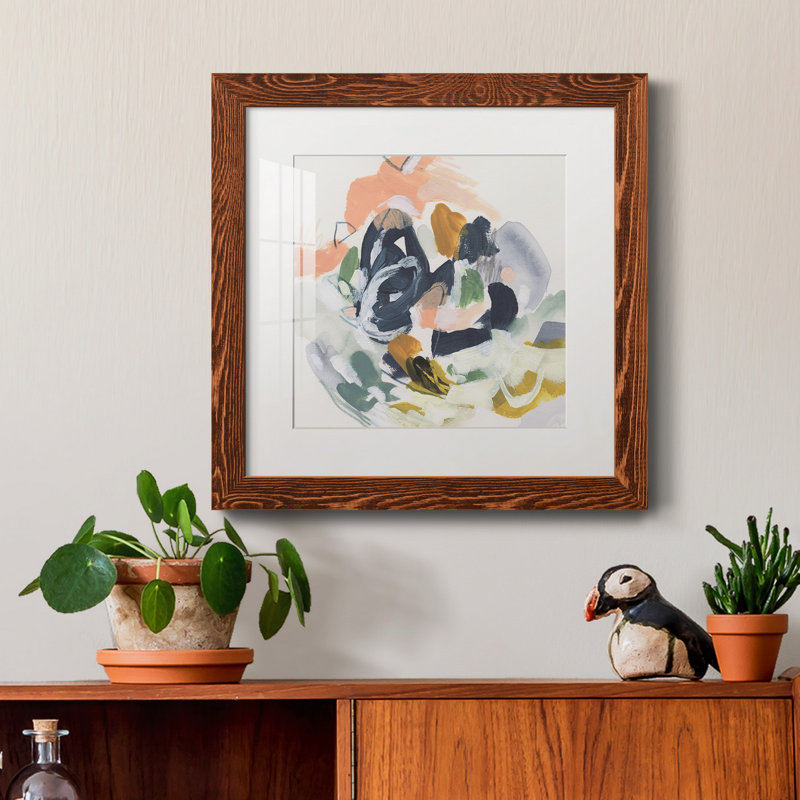 «Color Notation II», reproduction encadrée de qualité supérieure - prête à être accrochée, Papier avec cadre érable, Blanc