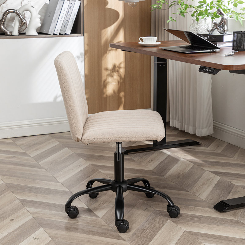 Ebern Designs Office Chair with Polyester Upholstered, Swivel ...