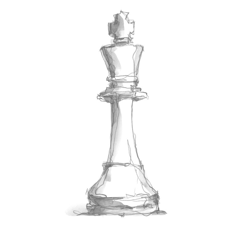 Chess Piece Study II by Ethan Harper - Painting on Canvas, 46cm H x 30cm W, Wrapped Canvas