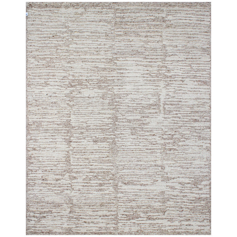 Tapis rectangulaire en laine brun / ivoire / gris, Rectangle 9 pi x 12 pi