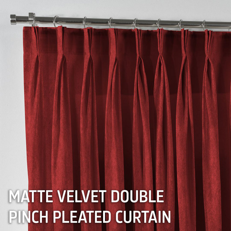 Room Darkening Single Curtain Panel, Burgundy Red, 65 W x 295 D cm