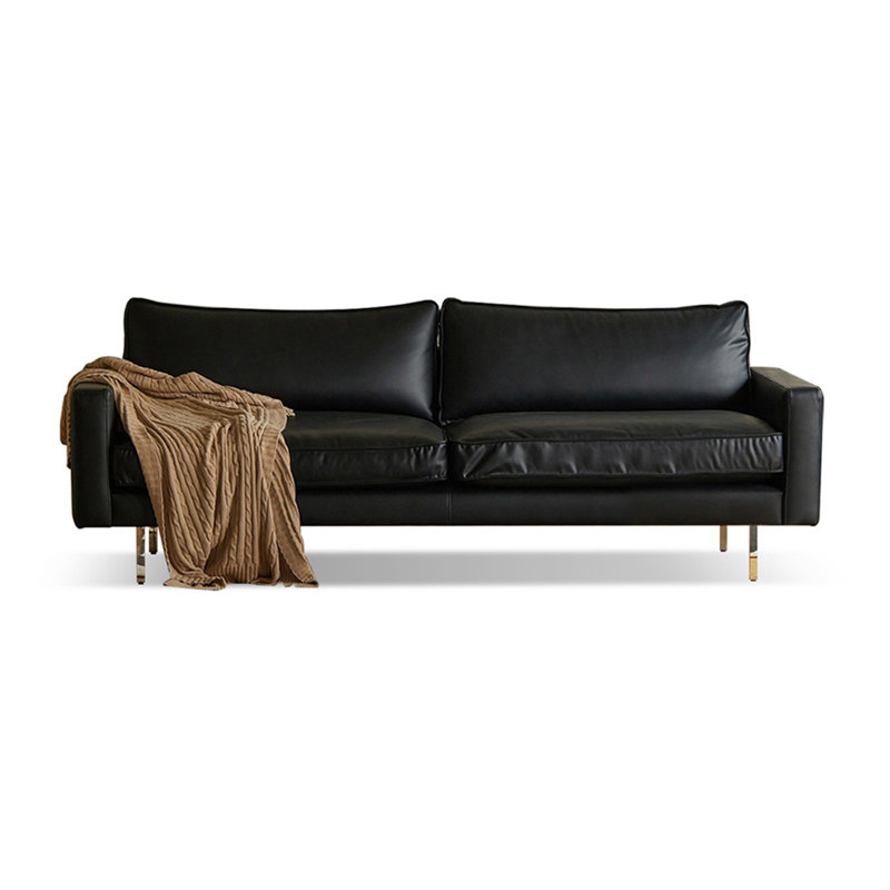 Causeuse-coussin standard en similicuir noir