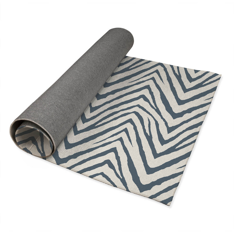 Tapis de bureau Zebra, L 6 pi x L 4 pi, Bleu