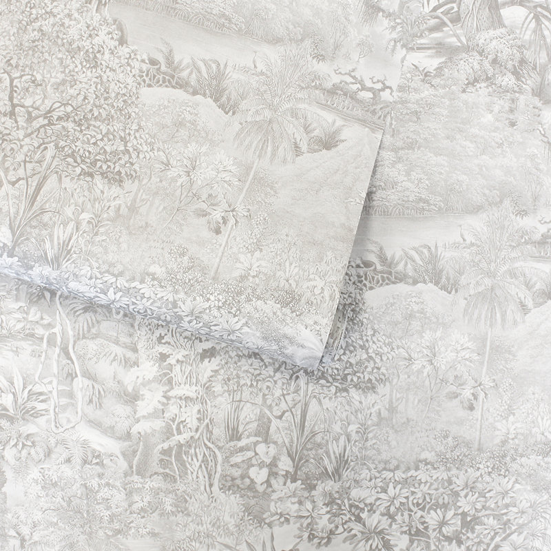 Papier peint adhésif Jungle Toile, Toile grise campagne, L 16,5 po x l 20,5 po