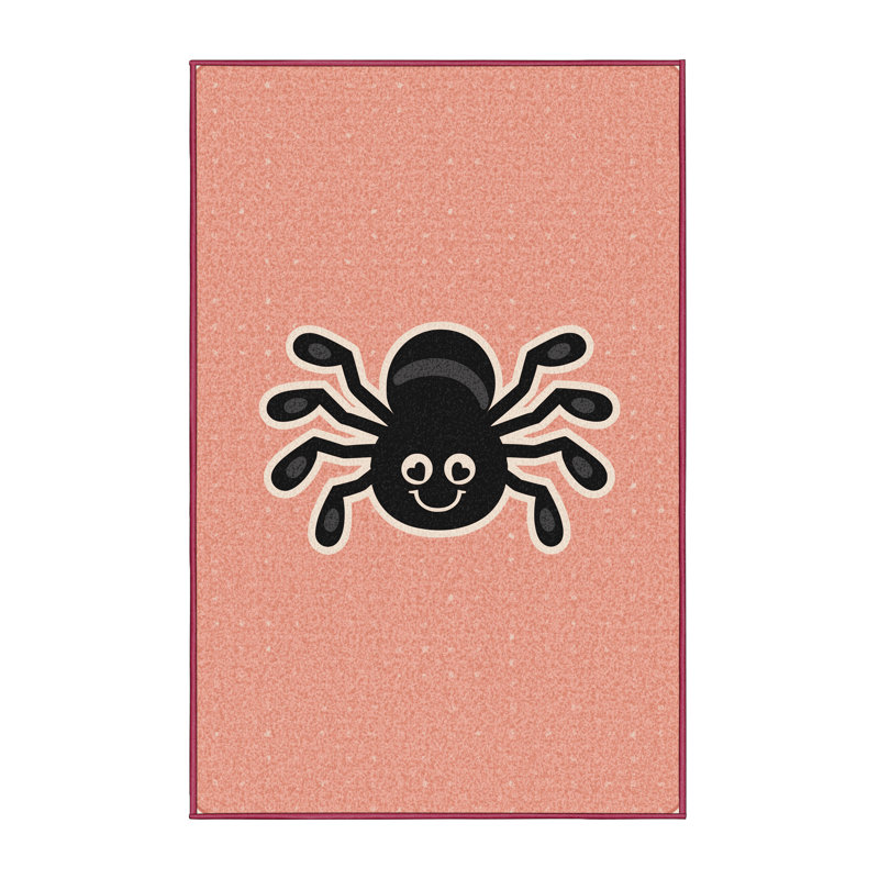 Soft Plush Fiqueroa Halloween Modern & Contemporary Abstract Area Rug in Pink – Rose Binding, 5x8