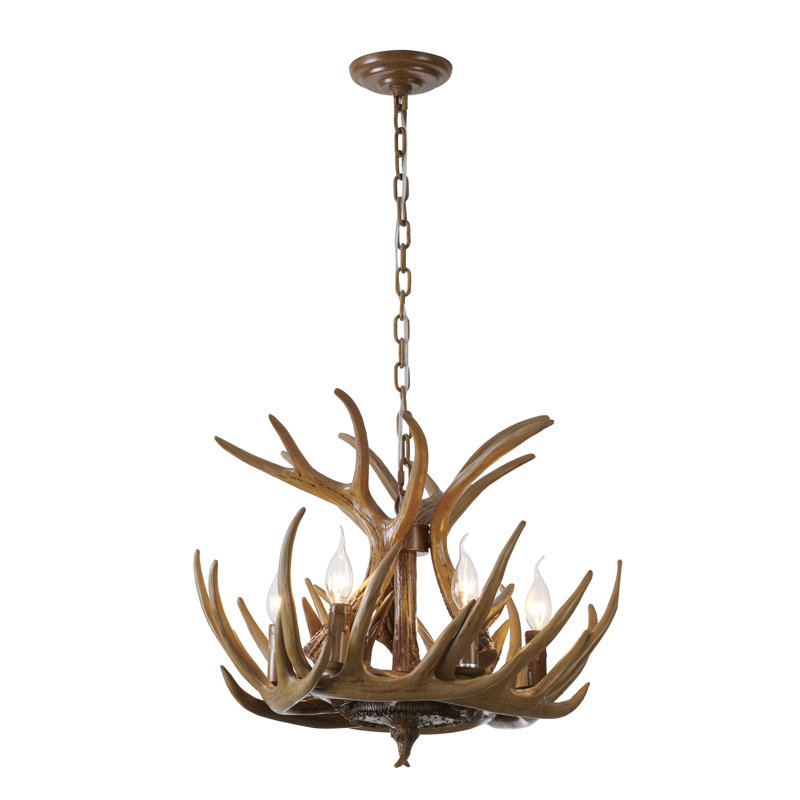 Lustre en bois 6 lumières Dimitri