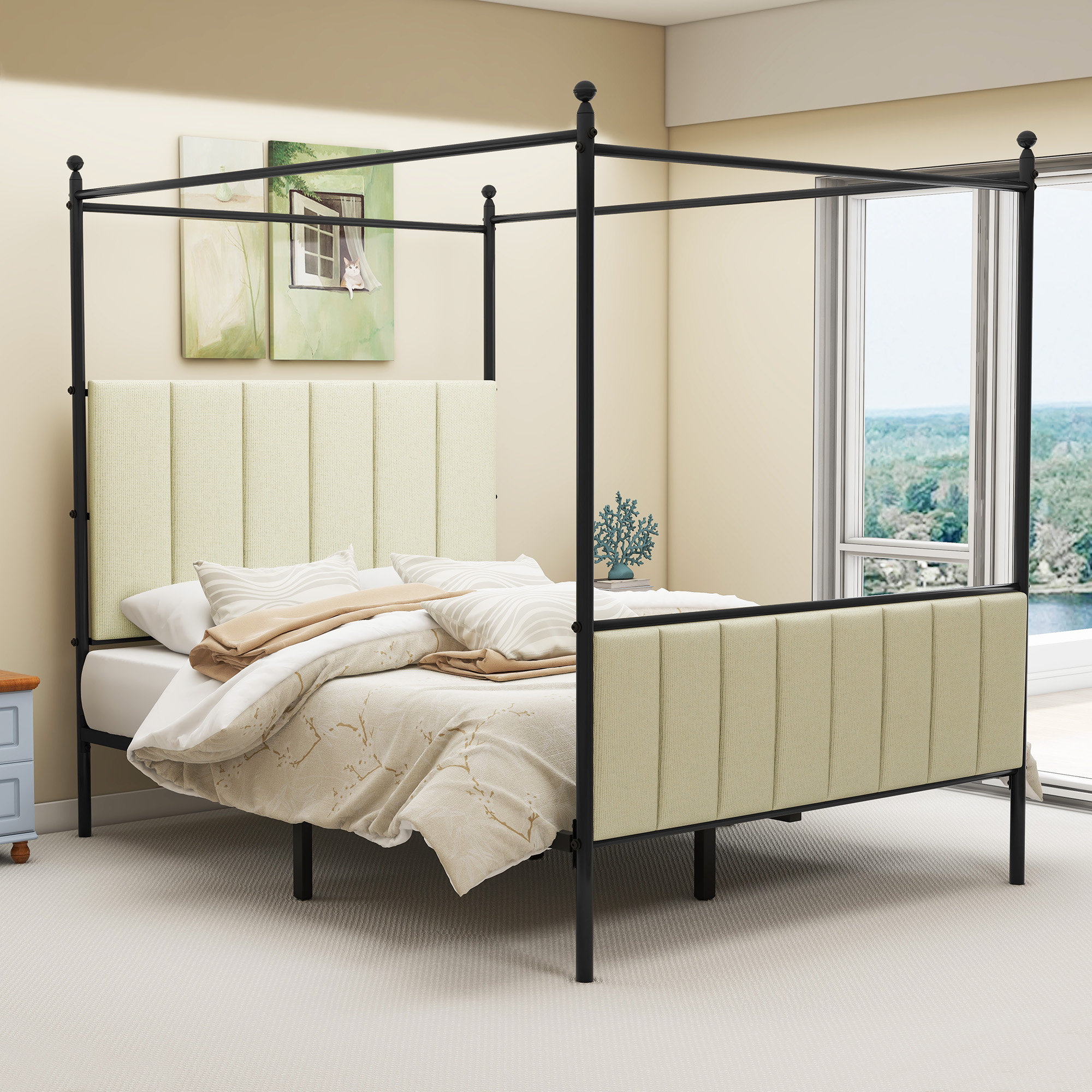 YITAHOME Upholstered Canopy Bed & Reviews | Wayfair