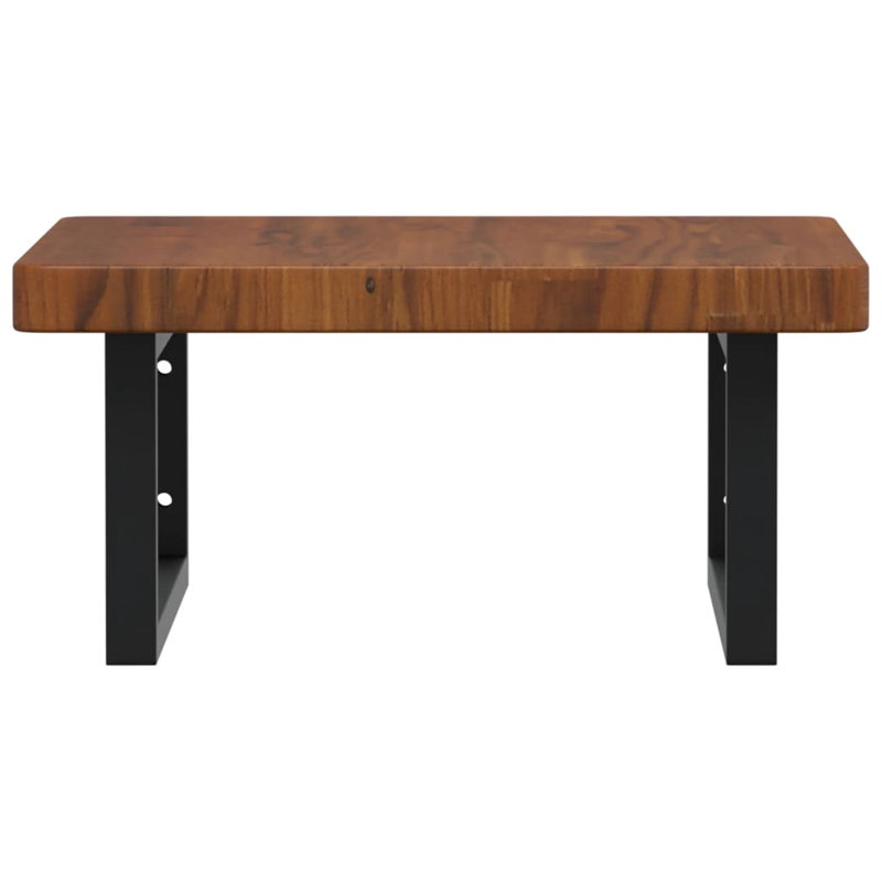 Arvard 50cm Solid Wood Bathroom Vanity Top, Dark Oak/Black