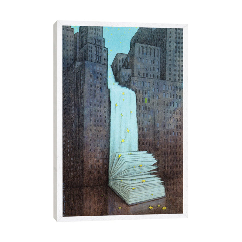 Dream Book 1 Piece Painting on Canvas, 66.04 cm H x 45.72 cm W, White Framed