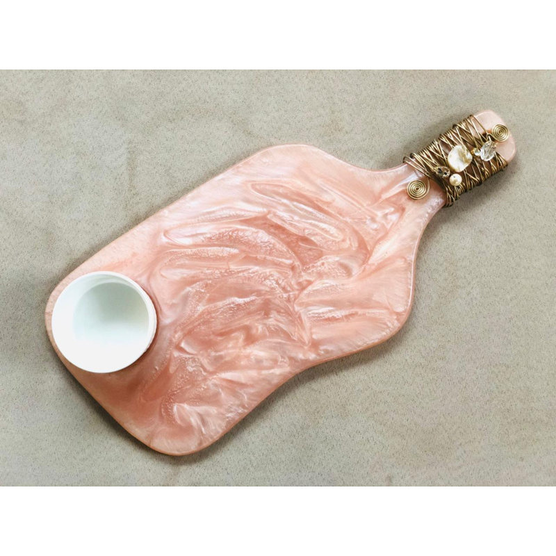 Wrought Studio™ Bailei Resin Chips And Dip Platter, Pink