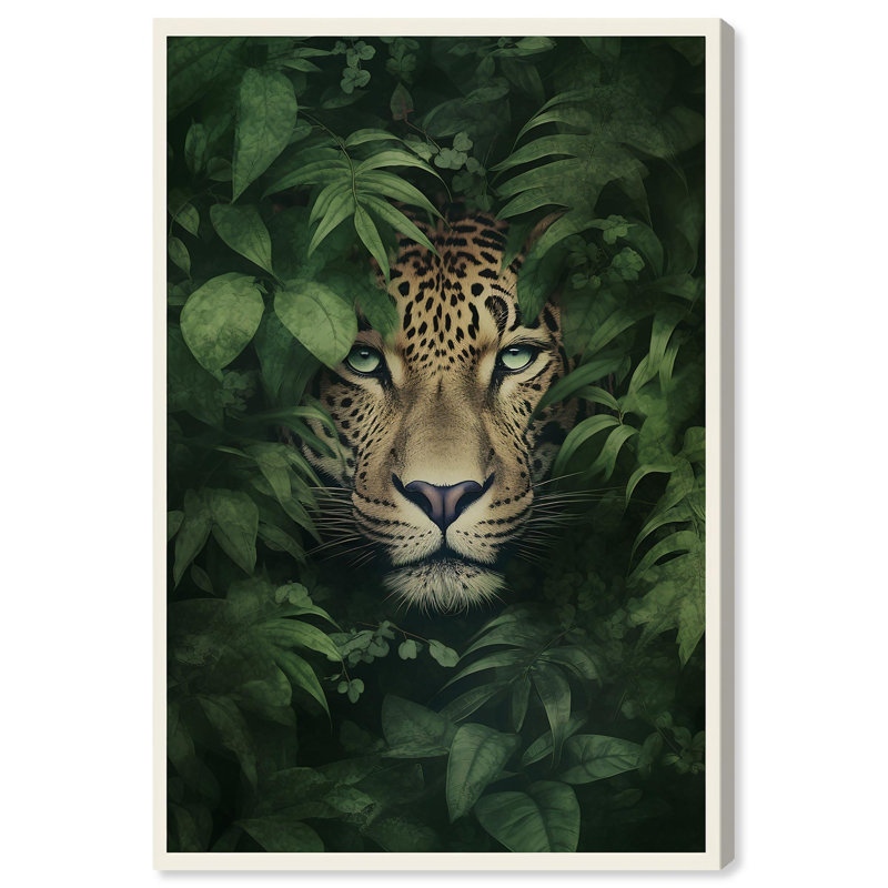 Majestic Leopard in Lush Greenery Canvas Art Print