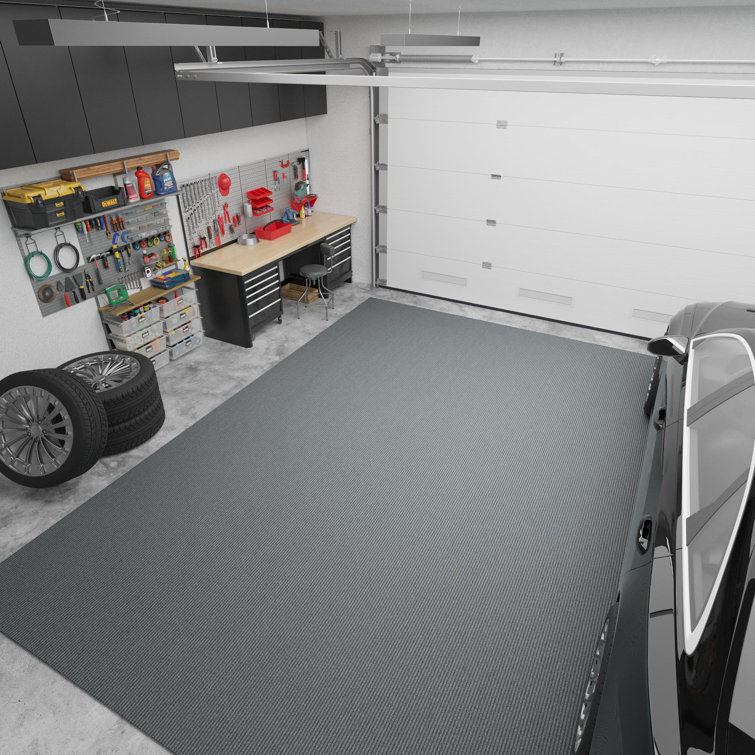 Waterproof Non-Slip Rubberback Ribbed Gray Indoor/Outdoor Utility Long Hallway Runner Rug