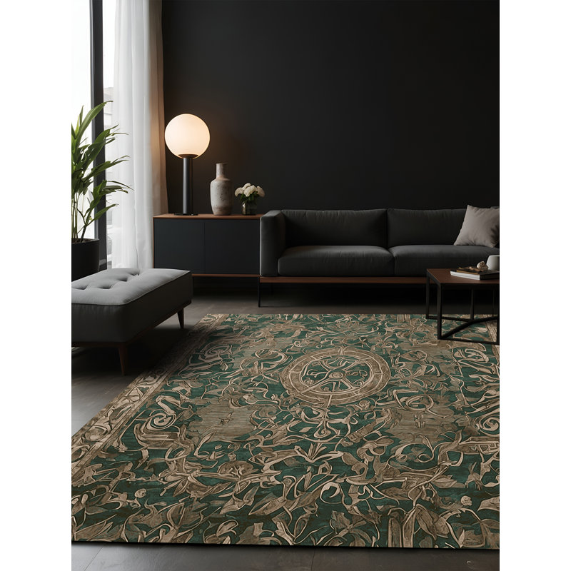Tapis brun soyeux et moelleux, Carré 7 pi