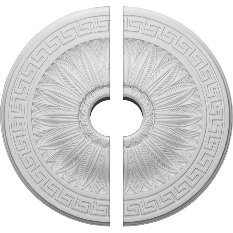 Endurathane Randee Ceiling Medallion, 20"OD x 3 1/2"ID x 1 3/8"P (Fits Canopies up to 3 7/8"), Two Piece, Factory Primed