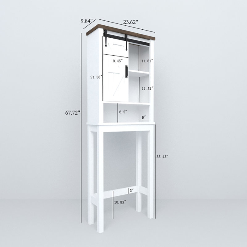 Armoire de rangement pour toilette avec tablettes réglables