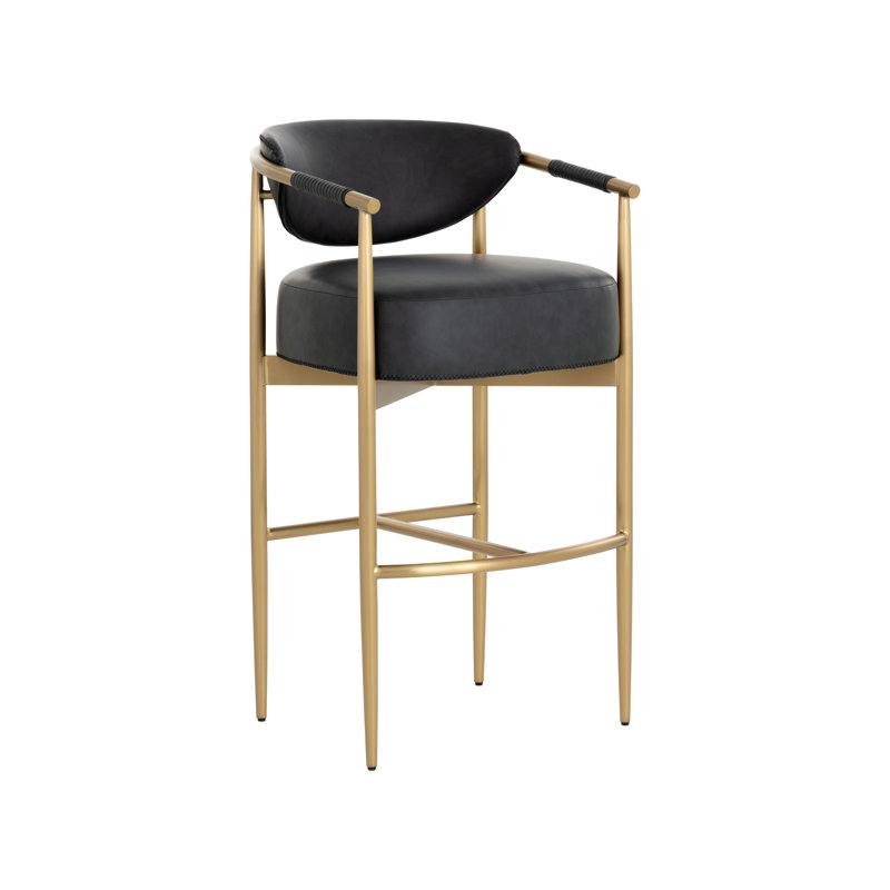 Tabouret de bar Heloise - Noir Bravo, Noir, Tabouret de bar (siège d'une hauteur de 30,25 po)