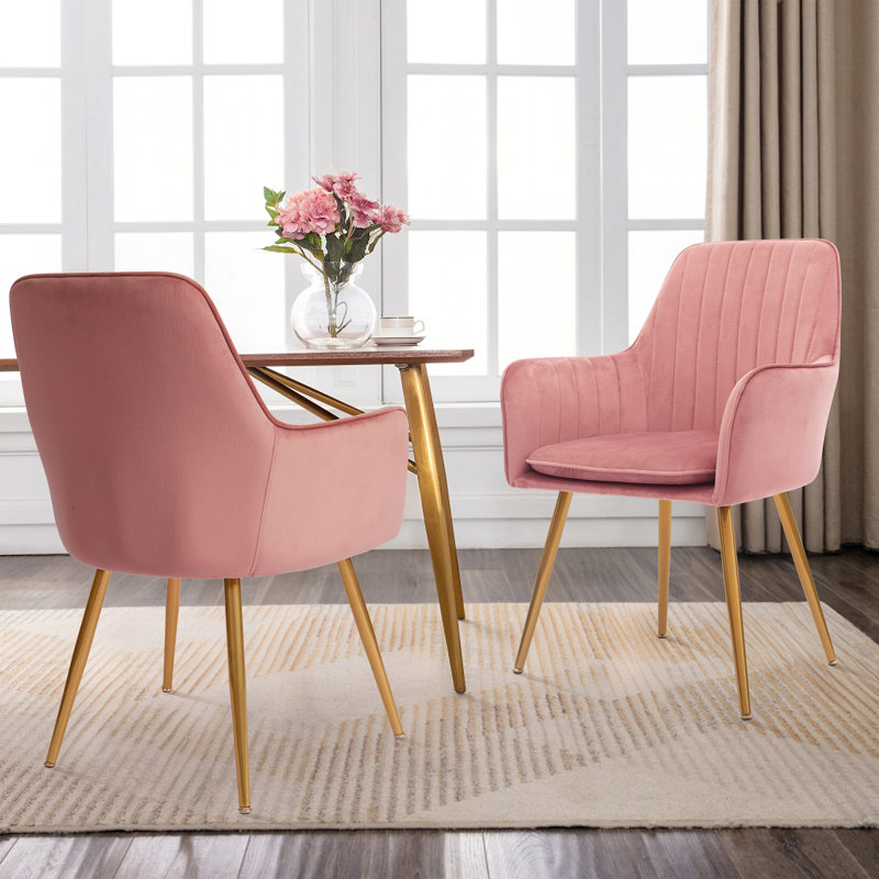 Fauteuil d'appoint rembourré pour le salon, rose