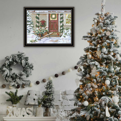 Decor 4U Holiday Porch Black Framed Wall Art For Living Room, Farmhouse Wall Art Print For Home Decor, Bedroom Wall Art By Pam Britton