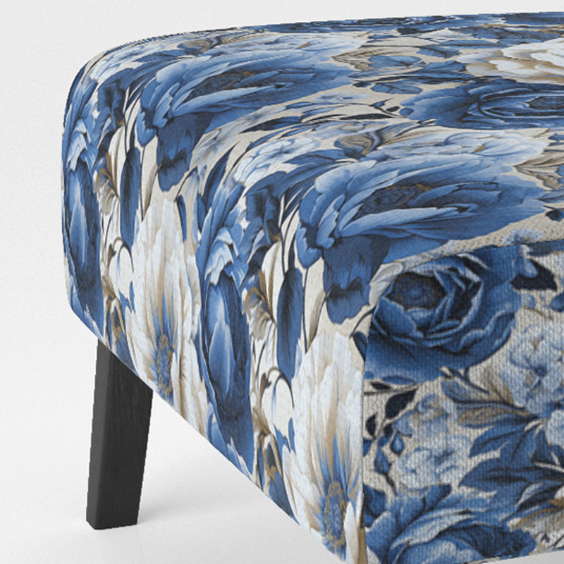 Rustic Victorian Brocade Victorian Motif - Chaise d'appoint de chalet rembourrée à motif floral