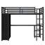 Structure de lit mezzanine simple en métal avec garde-robe intégrée, bureau et tablettes de rangement Roomfitter-781585633