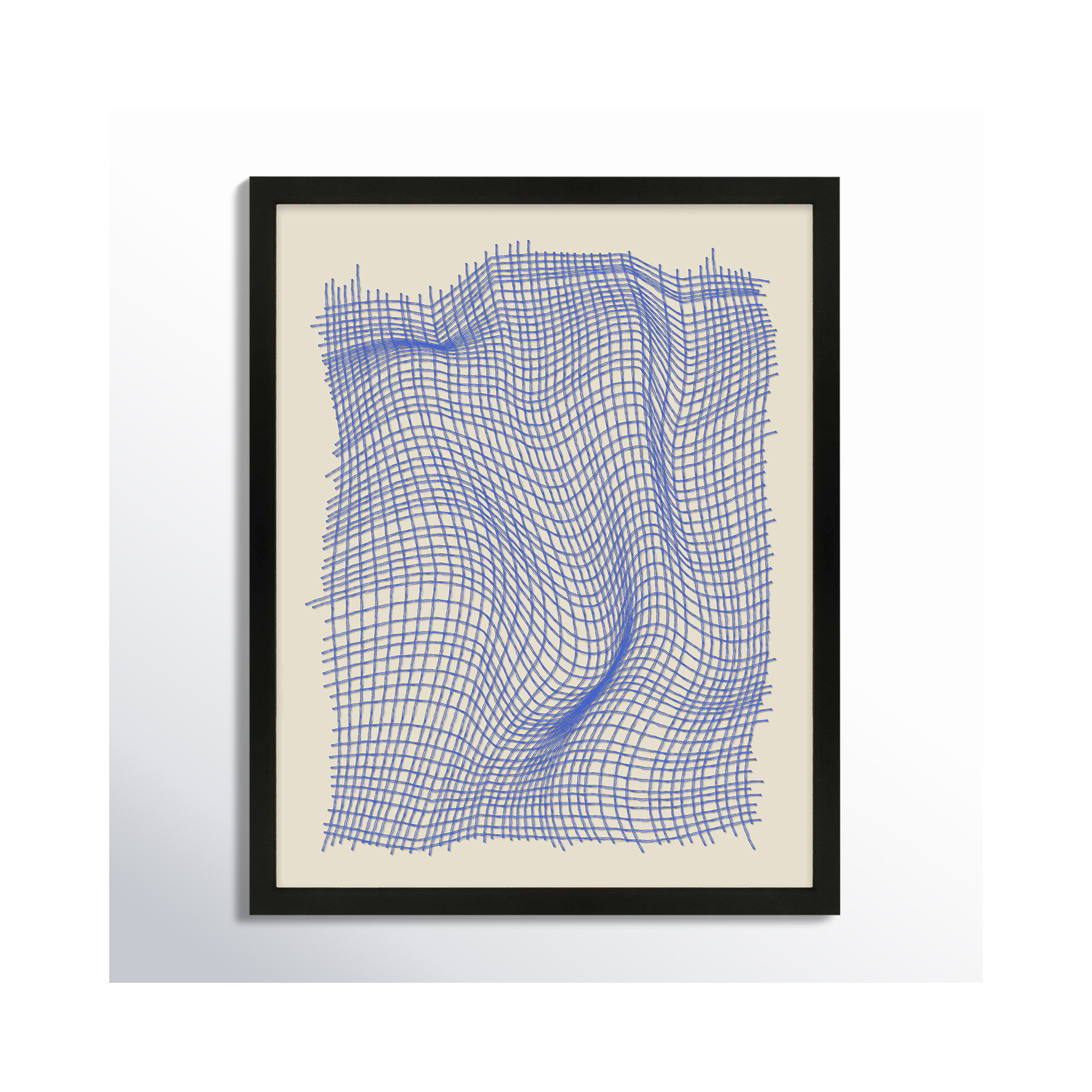 Netting 2 by Jacques Pilon, 50" H x 40" W x 1.25" D, Black Single Structure Framed Paper
