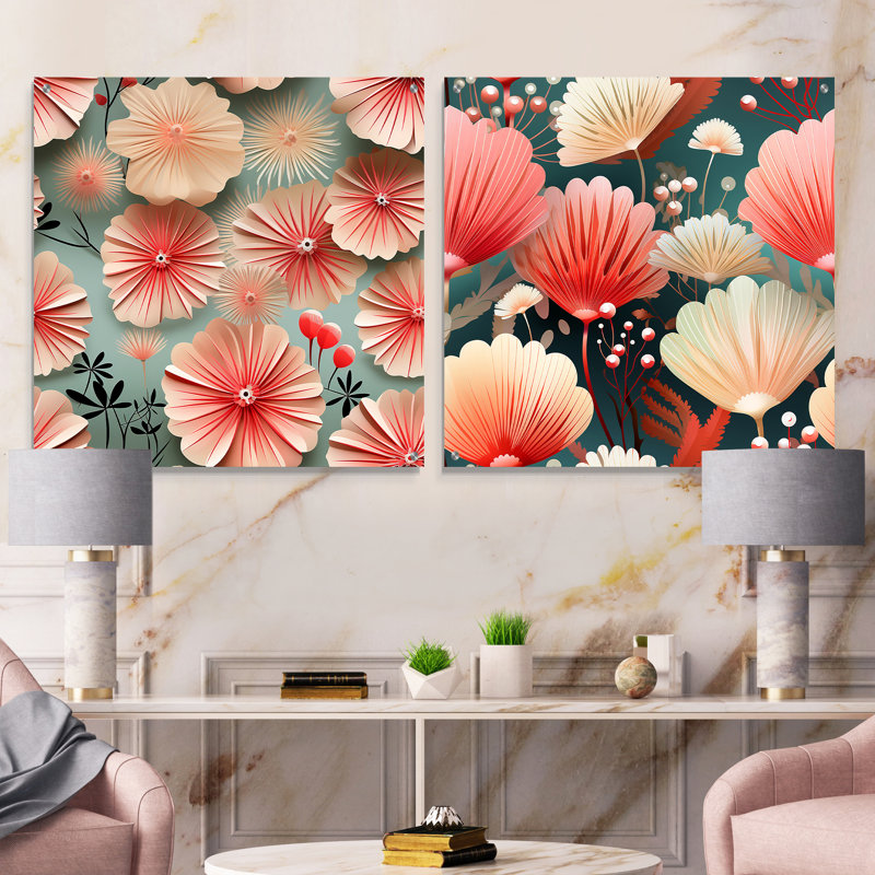 Mael - Ensemble de 2 art mural en verre acrylique, H 36 po x l 73 po