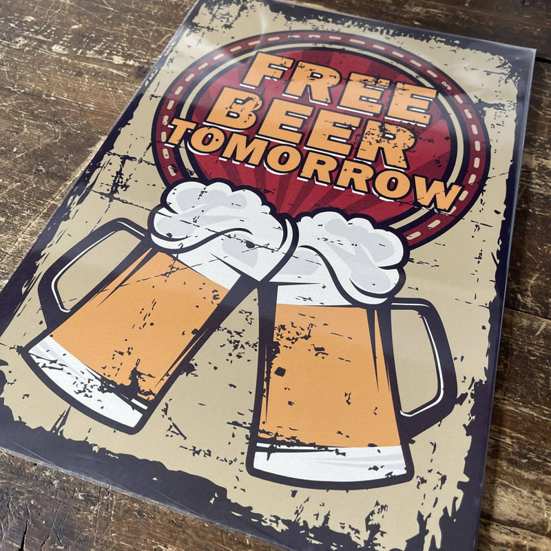 Handmade Food & Beverage Wall Decor on Metal, 20cm H x 15cm W