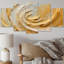 «Gold Cream Infinite Swirls II», reproduction d'art sur toile à spirales abstraites - 5 panneaux
