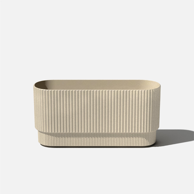 Sand 30" Concrete-Composite Fluted Long Planter